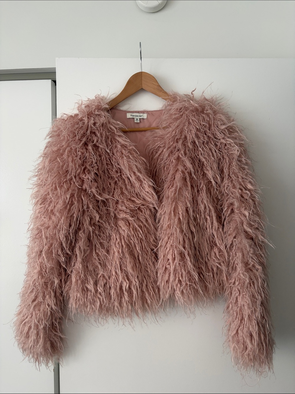 Rose Pink Shaggy Party Faux Fur Jacket